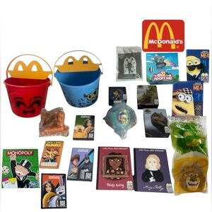 MCDONALDS TOY BUNDLE HALLOWEEN BUCKET HAPPY MEAL TOYS JURASSIC WORLD BATMAN NEW